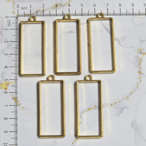 Bezel Pack of 5 Premium Golden Pendant Earrings For Resin Art