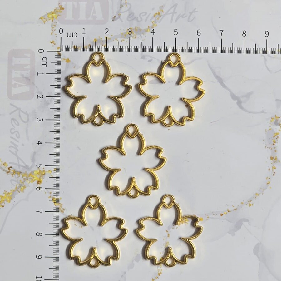 Bezel Pack of 5 - Golden Pendant Earrings For Resin Art - 371 - Product Image