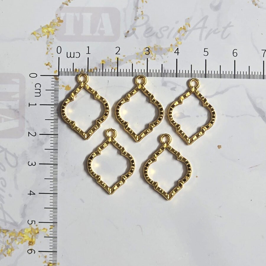 Bezel Pack of 5 - Golden Pendant Earrings For Resin Art - 373 - Product Image