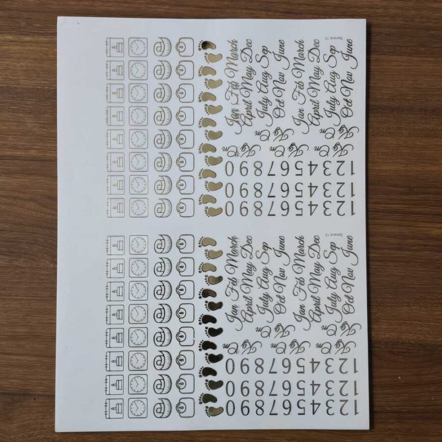 General EMBOSSED STICKER SHEET A/4 (13) - Product Image