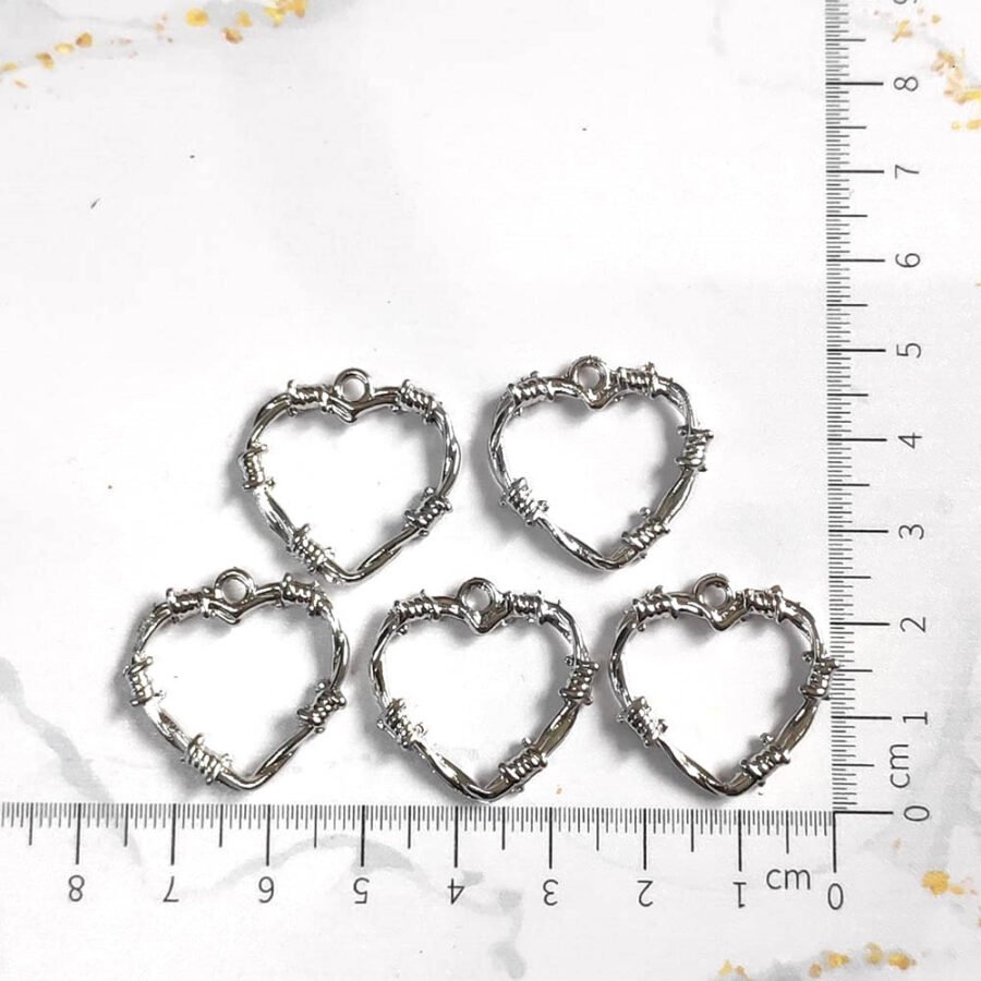 Bezels Heart Pack of 5 - Pendant Earrings For Resin Art - (TR673)