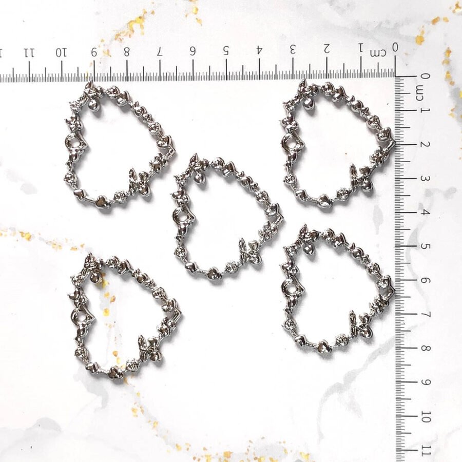 Bezels Heart Pack of 5 - Pendant Earrings For Resin Art - (TR677)