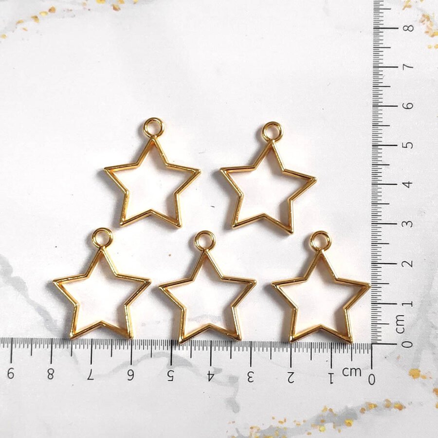 Bezels Golden Star Pack of 5 - Pendant Earrings For Resin Art - (TR680)