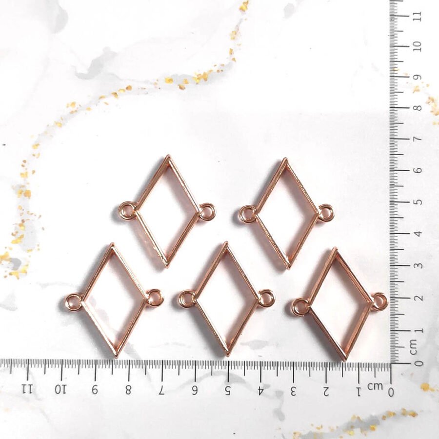 Bezels RoseGold Square Pack of 5 - Pendant Earrings For Resin Art - (TR685)
