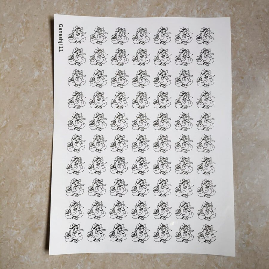 Ganeshji EMBOSSED STICKER SHEET A/4 (TR897)