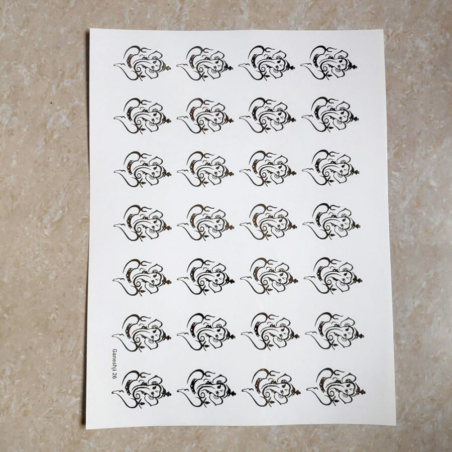 Ganeshji EMBOSSED STICKER SHEET A/4 (TR898)