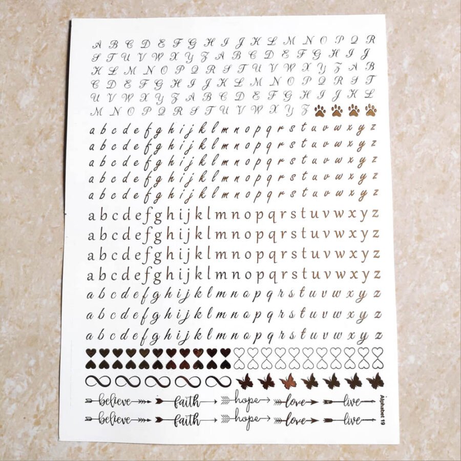 Alphabet EMBOSSED STICKER SHEET A/4 (TR808)