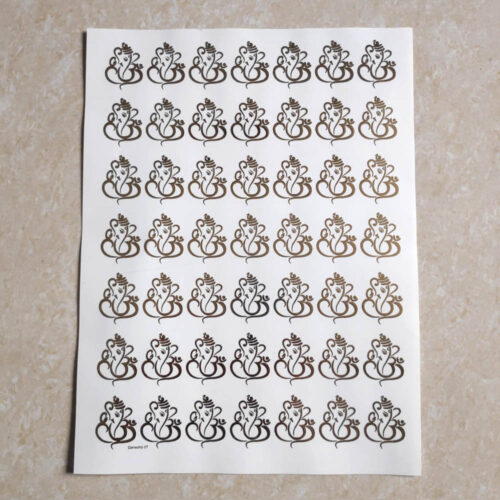 Ganeshji Embossed Sticker Sheet Premium - Unique Resin Art