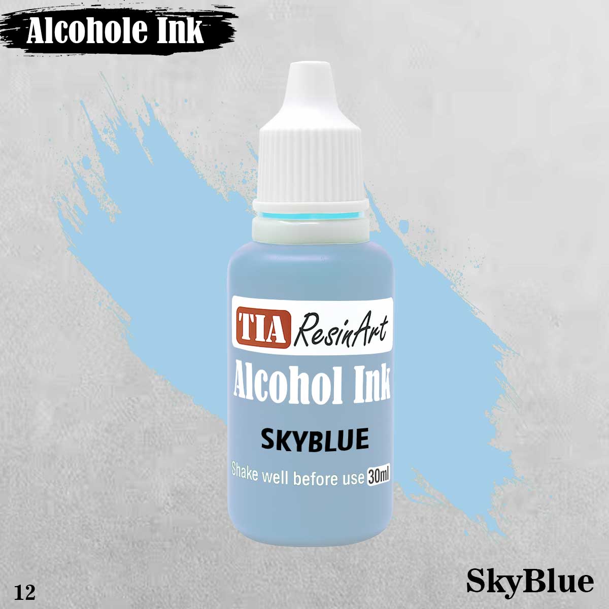 Sky Blue Alcohol Ink 30ml 1 Sky Blue Alcohol Ink Ultimate - Vibrant Resin Art Supplies