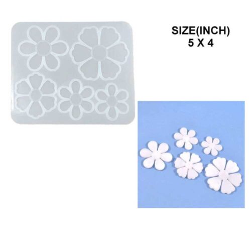 Flower 5 cavity silicone mold ultimate - detailed floral resin shape
