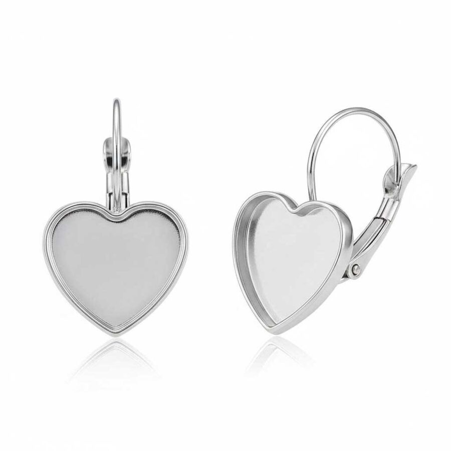 Heart Lever Back Silver Premium - Ultimate Resin Art Supplies