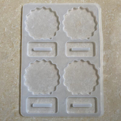 Agate 4 cavity 3inch Photo Frame & Stand SIlicon Mould (SM305)