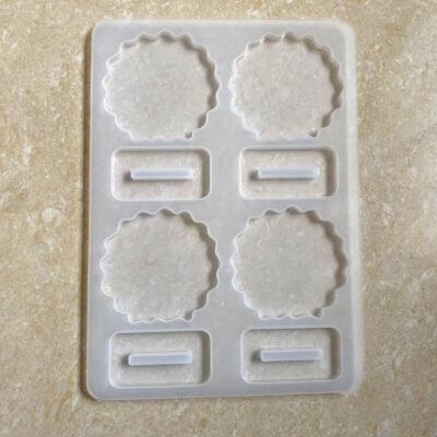 Agate 4 cavity 2.5inch Photo Frame & Stand SIlicon Mould (SM307)