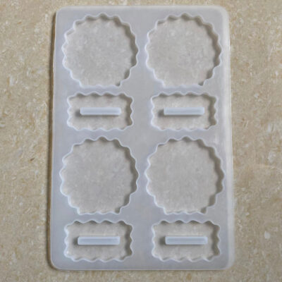 Agate 4 cavity 2.5inch Photo Frame & Stand SIlicon Mould (SM308)