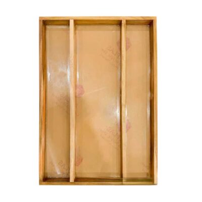 Teak Wood Varmala 3 Part Frame with Acrylic Base 15x22inch