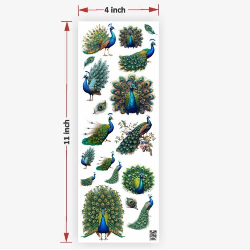 Peacock UV DTF Sticker for Resin Art Ultimate - Vibrant Resin Embellishment