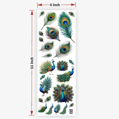 Peacock Feather UV DTF Sticker Premium - Creative Resin Art