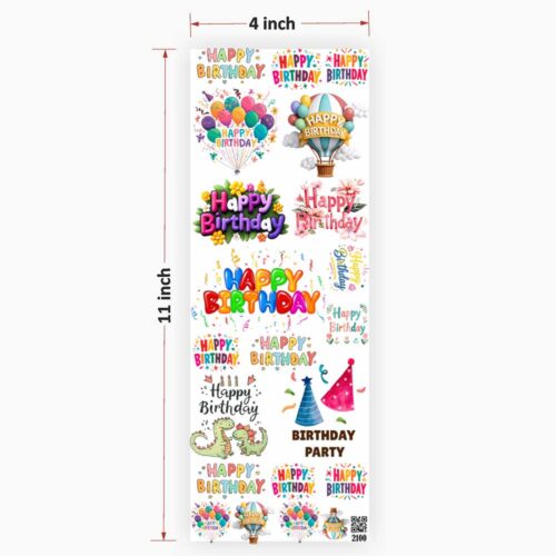 Happy Birthday UV DTF Sticker for Resin Art Ultimate - Vibrant Design