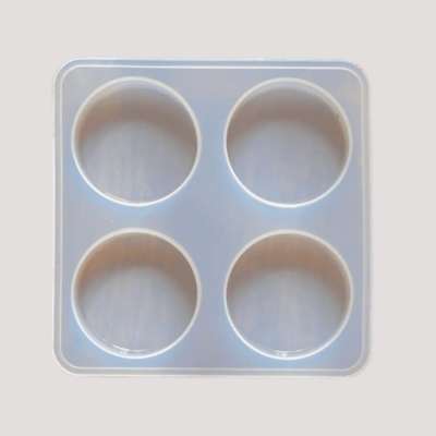 Keychain 4 Cavity Round Silicon Mould (SM320)