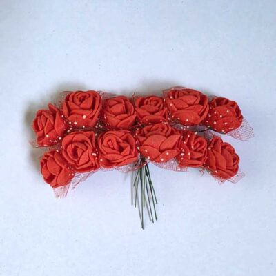 Artificial Small Rose Flower Red (TR1287)