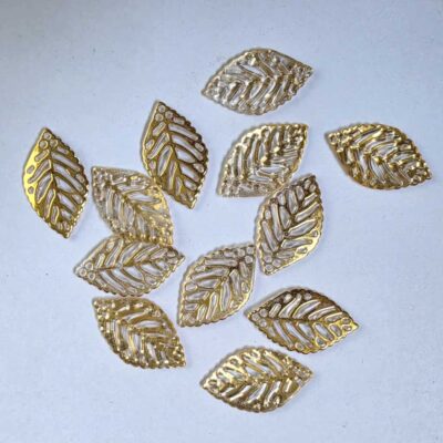 Acrylic Leaf RoseGold 12pc (TR029)
