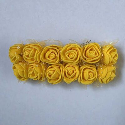 Artificial Small Rose Flower Yellow (TR1288)