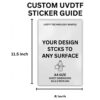 A4 Custom UV DTF sticker dimensions