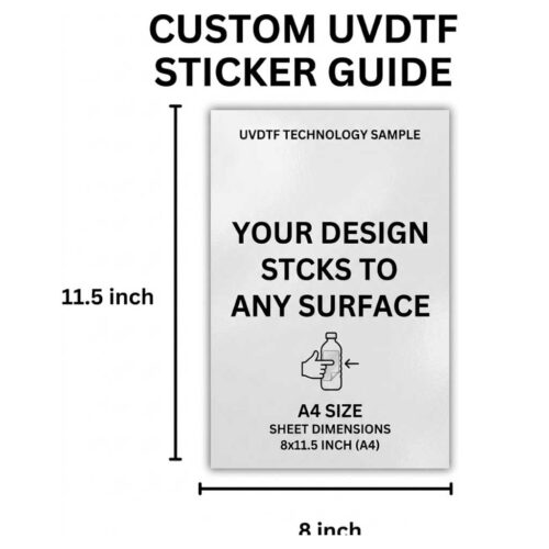 A4 Custom UV DTF sticker dimensions