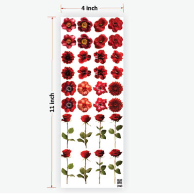 Red Flowers UVDTF Sticker for Resin art (TR2162)