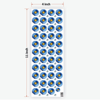 Daisy Blue Flowers UVDTF Sticker for Resin art (TR2166)