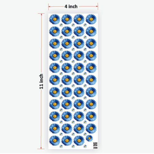 Daisy Blue Flowers UVDTF sticker for premium resin art