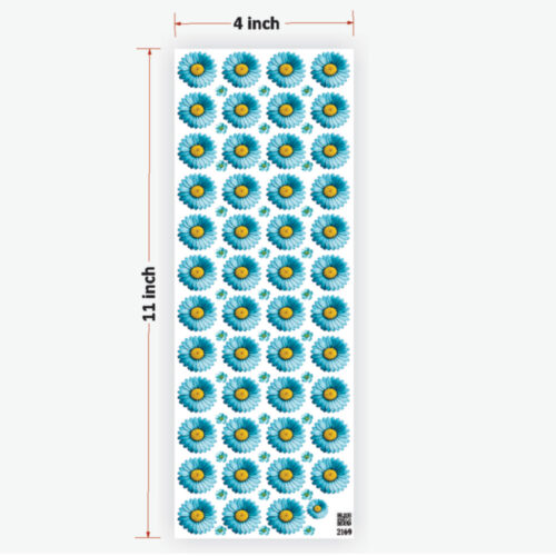 Daisy Ferozi Blue Flowers UVDTF Sticker Premium - Ultimate Resin Art