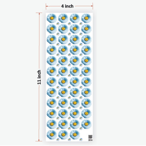 Daisy Dark Blue Flowers UVDTF Sticker for Resin Art Ultimate