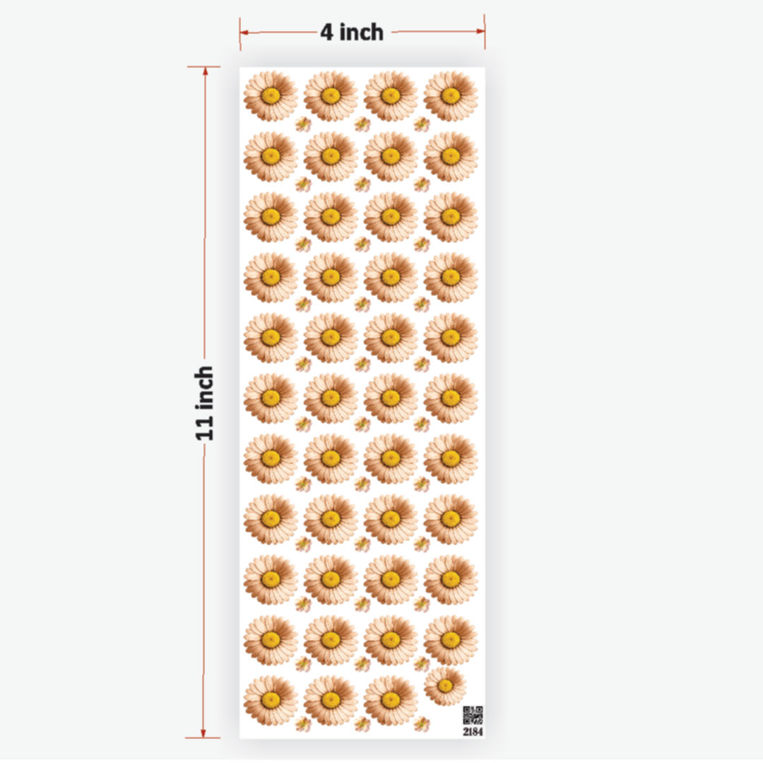 Daisy Peach Flowers UVDTF Sticker for Resin art (TR2184) 1 Daisy Peach Flowers UVDTF Sticker Premium - Ultimate Resin Art