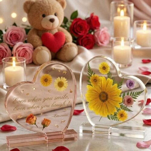 Heart 4 cavity Photo Frame & Stand SIlicon Mould (SM335)-