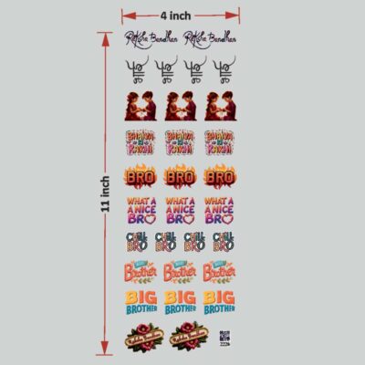 Raksha Bandhan Brother Quotes UV DTF Sticker Sheet (TR2226)