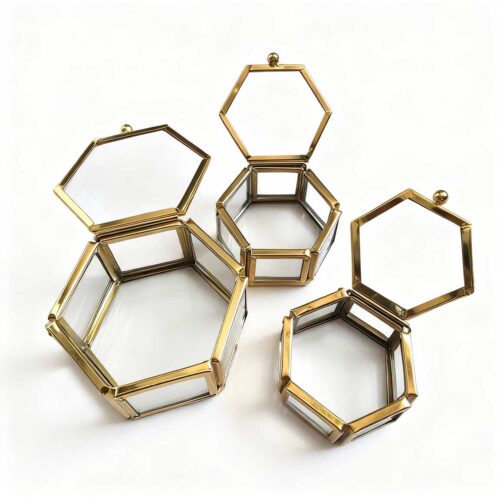 Ring Box Metal Hexagon Premium - Superior Resin Storage