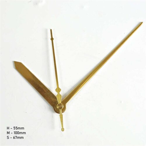 Close-up of durable resin clock hands for art projects