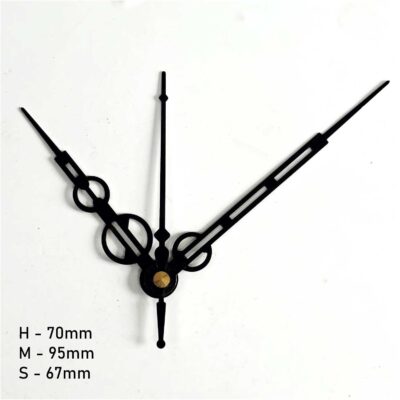 Decorative Quartz Clock Hand Set - Black - black