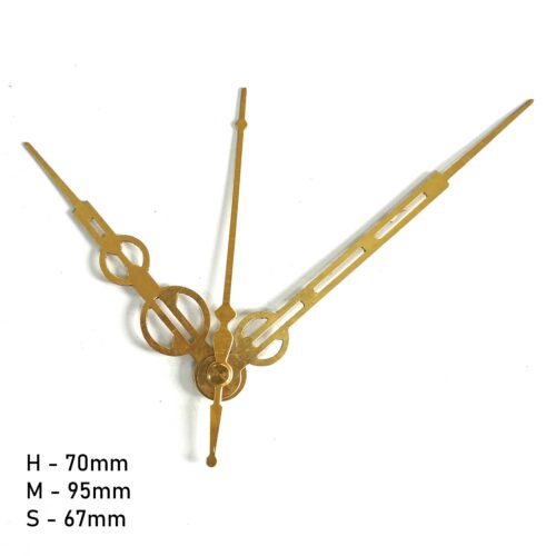 Close-up of resin clock hands with crystal clear finish