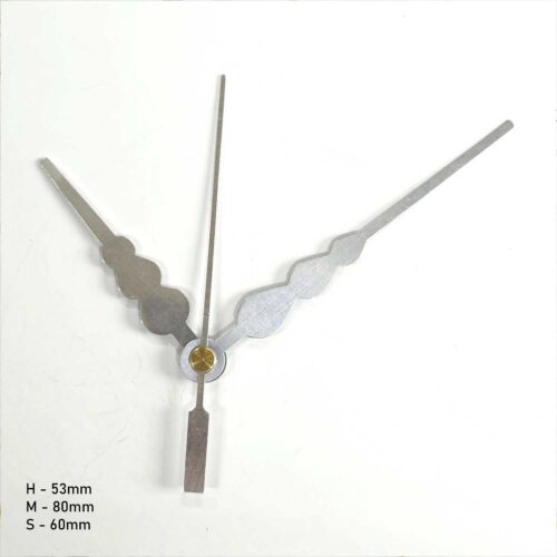 Close-up of resin clock hand with crystal-clear finish