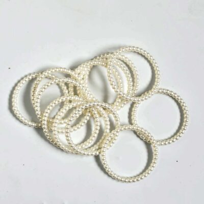 Round White Pearl Moti Ring 2.5 inch (TR1389)