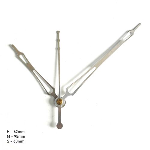 Close-up of sleek modern resin clock hands for DIY projects