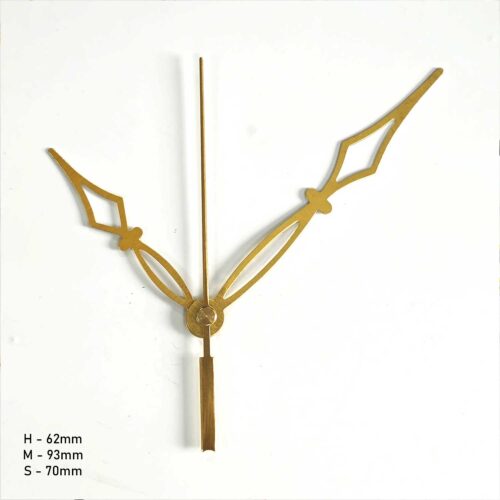 Close-up of resin clock hand with crystal finish