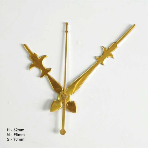 Close-up of stylish resin clock hands for DIY projects