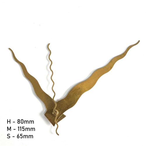 Close-up of resin clock hands showing detailed craftsmanship