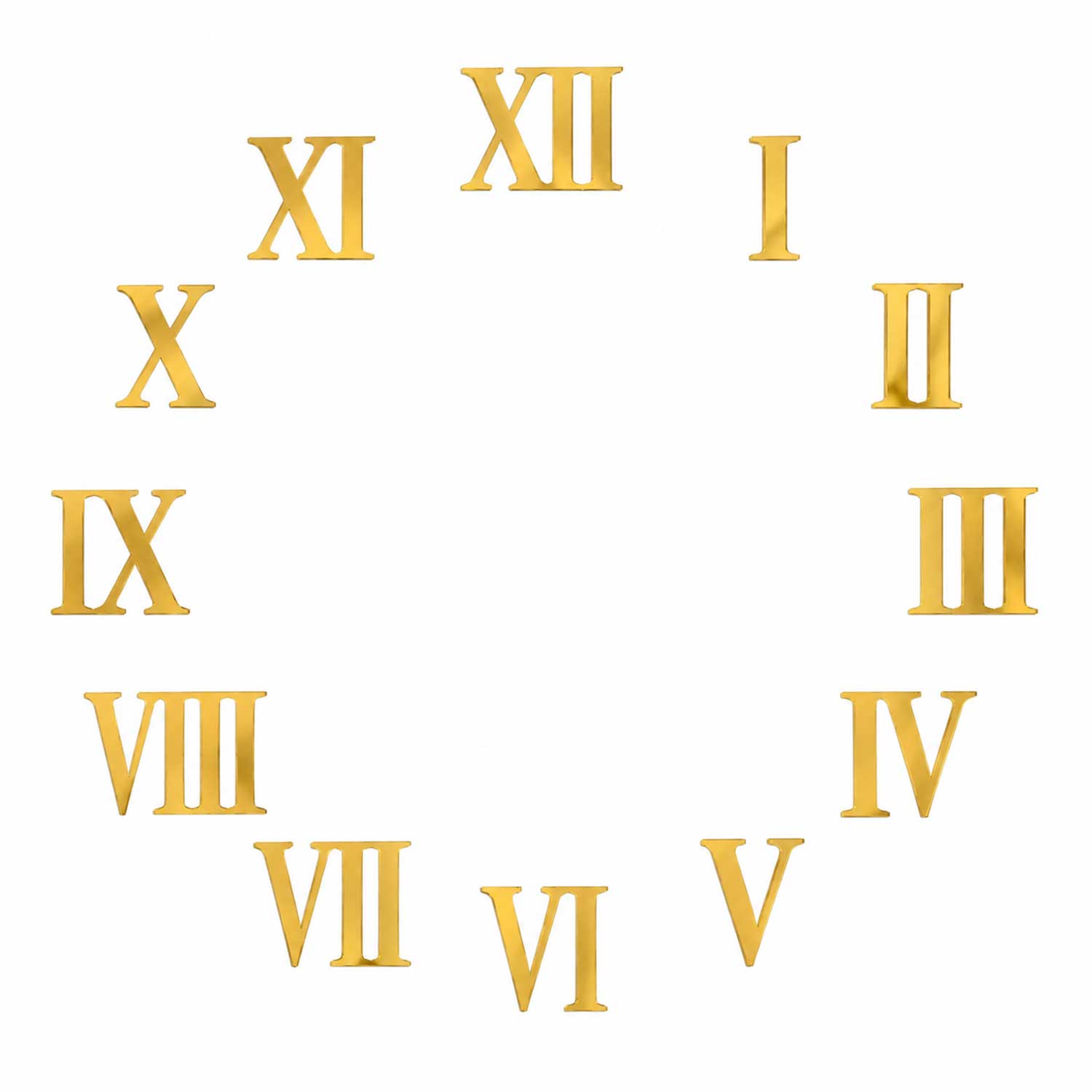Golden Acrylic Cutting Roman for Resin Art Clock 1 Golden Acrylic Cutting Roman for Resin Art Clock